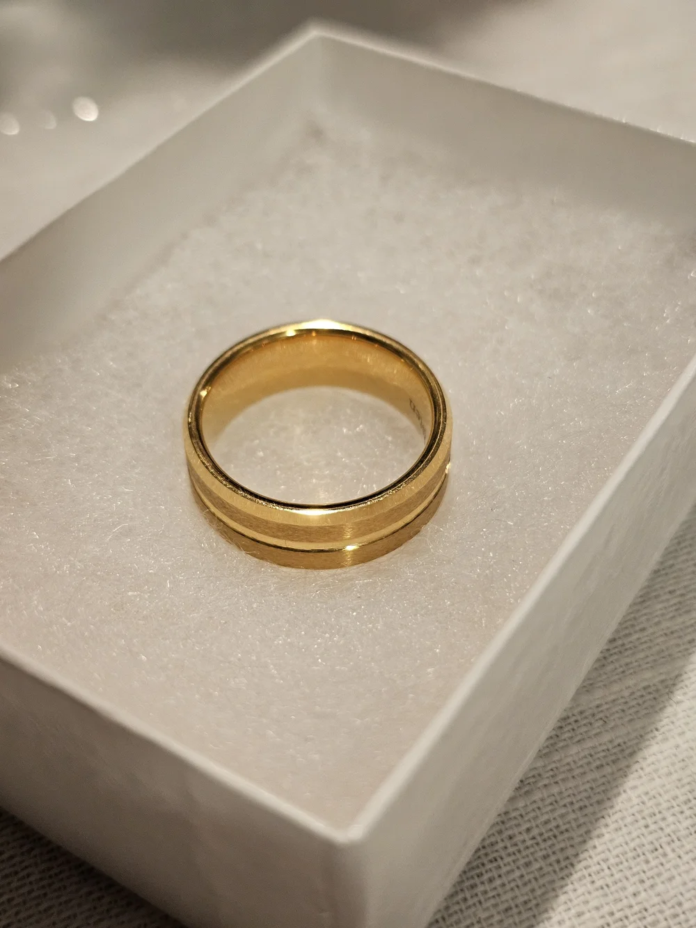 Men's Gold-Tone Band Ring - Tungsten (Size 9)